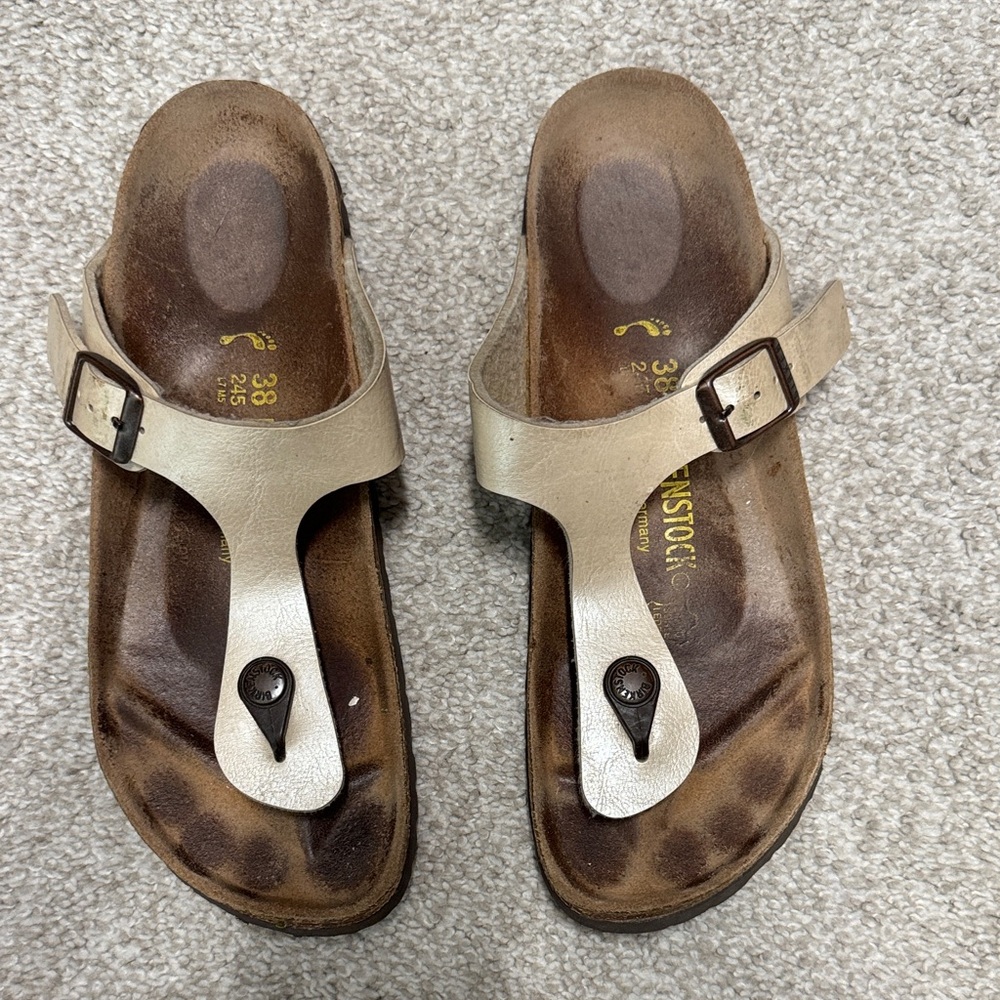Women’s Birkenstock Sandals - Cream and Brown